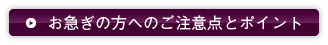 お急ぎの方へのご注意点とポイント